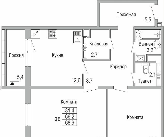 квартира г Набережные Челны р-н Комсомольский фото 2