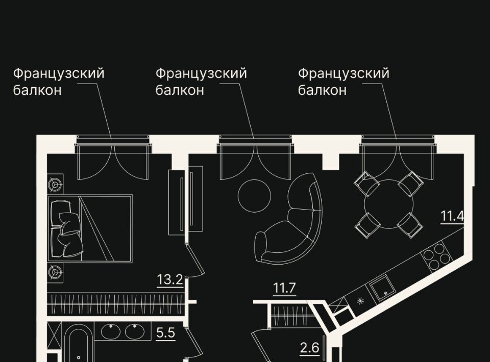 квартира г Тюмень р-н Центральный ул Щербакова 2к/3 фото 1