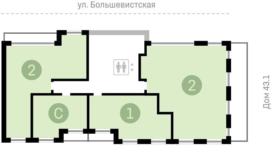 квартира г Новосибирск Речной вокзал ул Большевистская 43/2 фото 2