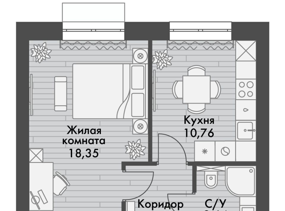 квартира р-н Зеленодольский п Октябрьский Октябрьское с/пос, Северный Вокзал фото 1