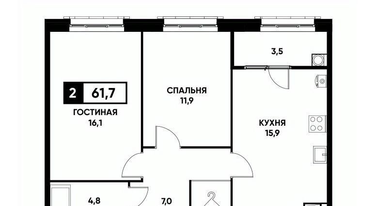 квартира г Ставрополь р-н Промышленный ул Николая Голодникова 5к/1 фото 1