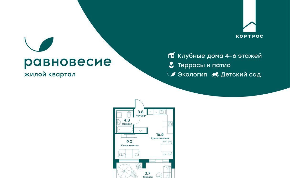 квартира городской округ Одинцовский с Перхушково р-н мкр Равновесие Толстопальцево фото 1