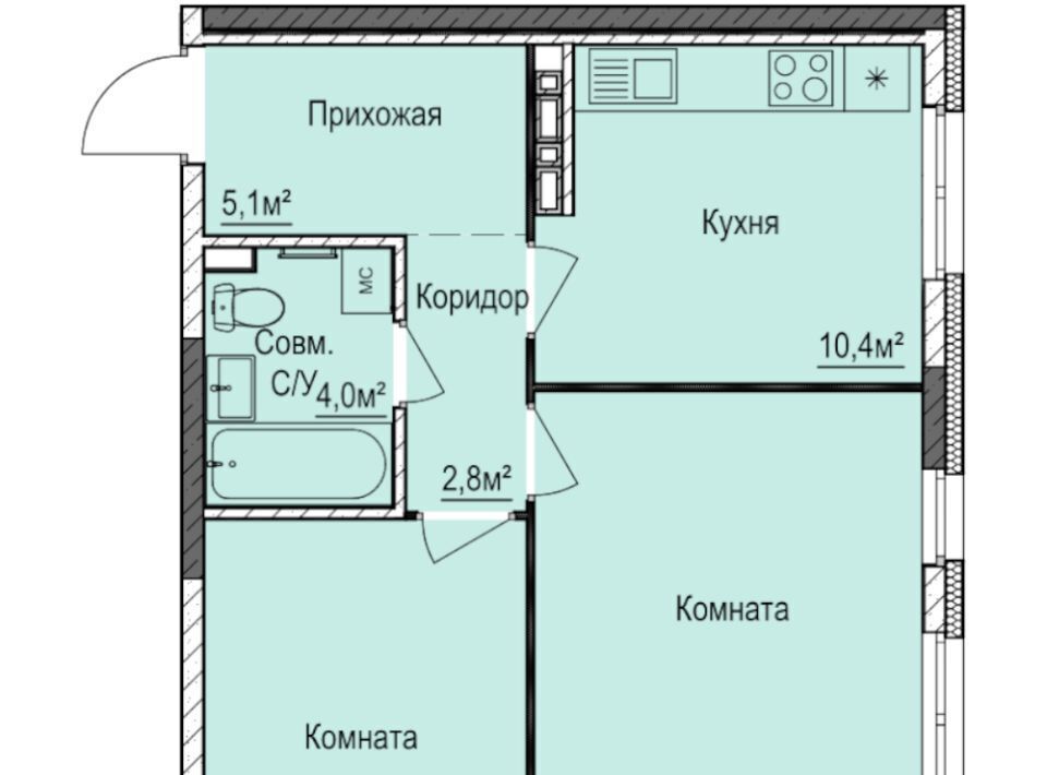 квартира г Ижевск р-н Индустриальный Буммаш ЖК «Покровский» 3 жилрайон фото 1