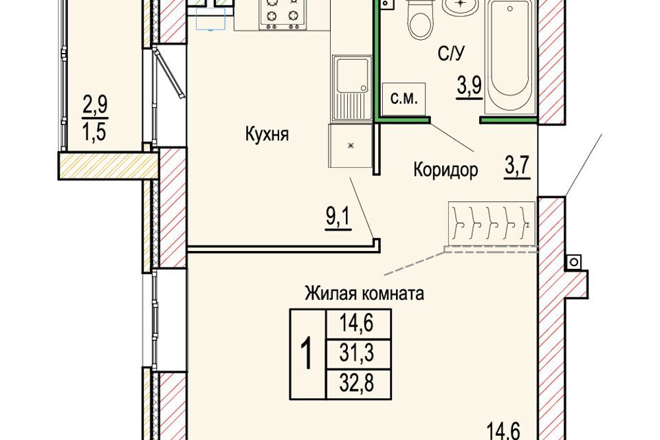 квартира г Волгоград ул 70-летия Победы 15 городской округ Волгоград фото 1