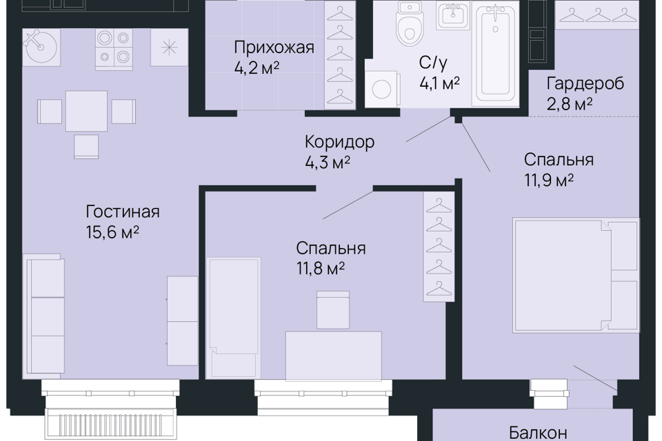 квартира г Нижний Новгород городской округ Нижний Новгород, жилой комплекс Резиденция фото 1