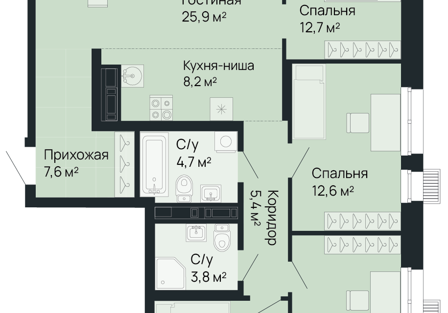 квартира г Нижний Новгород городской округ Нижний Новгород, жилой комплекс Резиденция фото 1