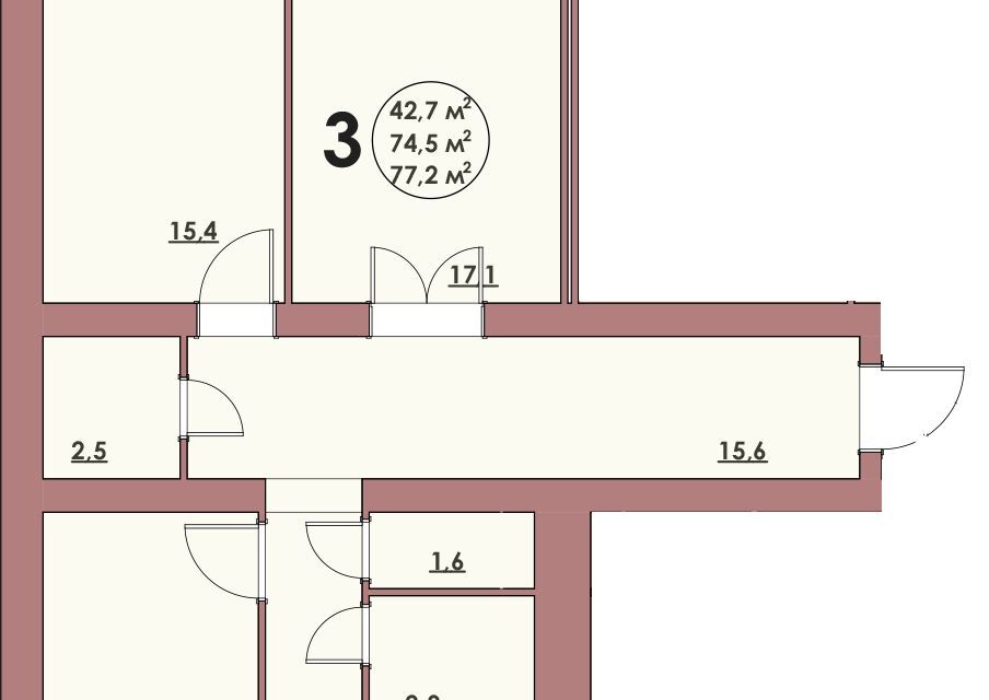 квартира г Волжский городской округ Волжский, улица С. Р. Медведева, 41/4 фото 1