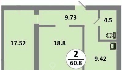 квартира г Красноярск р-н Советский Солнечный жилрайон, 5-й мкр, с 11 фото 1