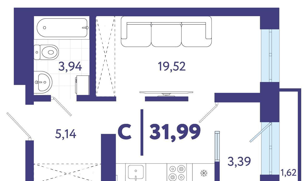 квартира г Тюмень р-н Ленинский ул Малышева 2а корп.1 д. 31 фото 2