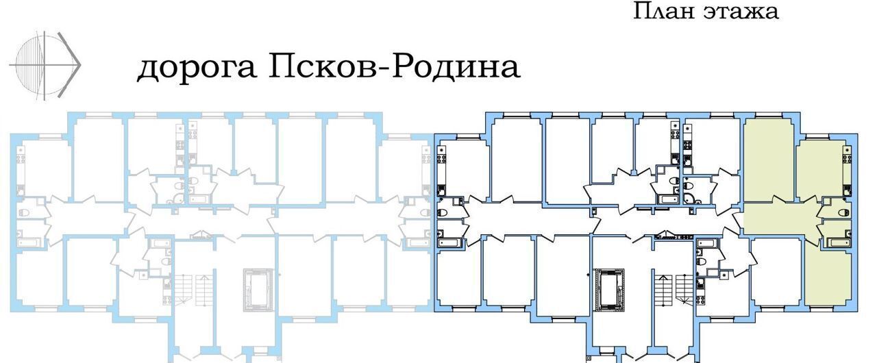 квартира р-н Псковский д Борисовичи ул Балтийская 17а волость, Псков, Завеличенская фото 3