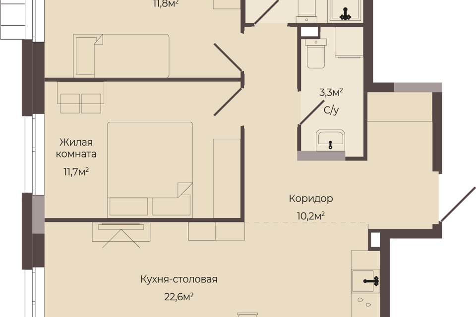 квартира г Нижний Новгород проезд 1-й городской округ Нижний Новгород фото 1