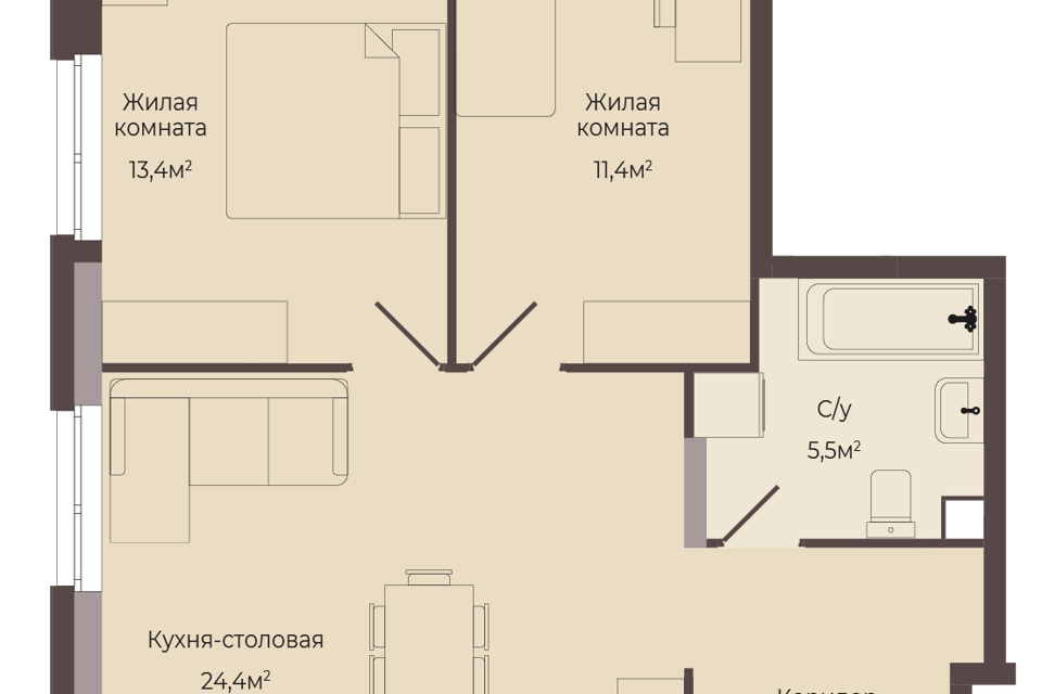 квартира г Нижний Новгород проезд 1-й городской округ Нижний Новгород фото 1