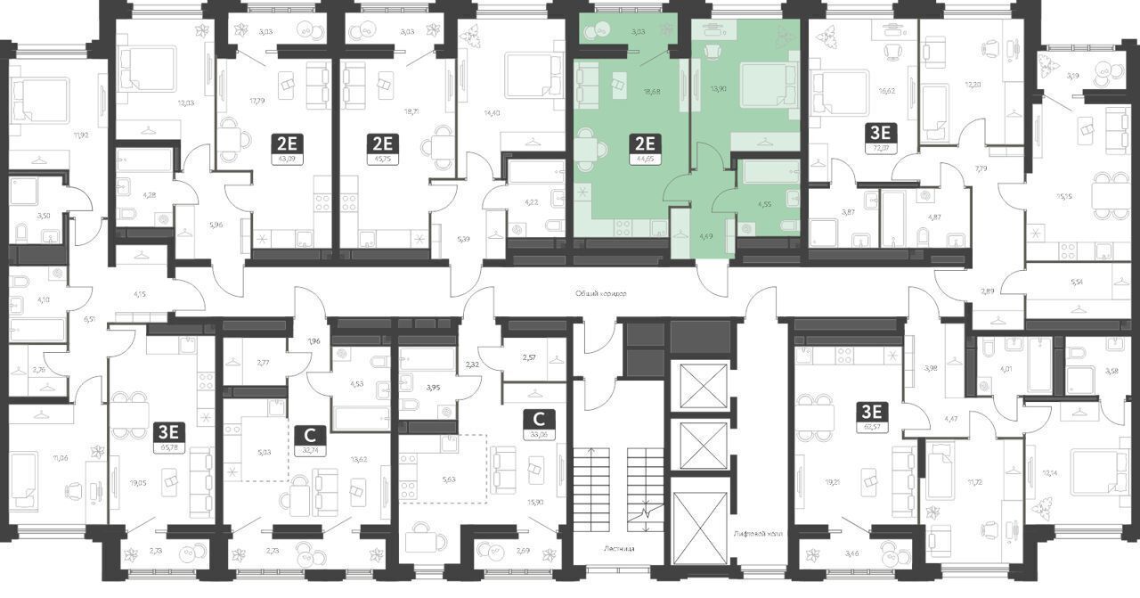 квартира г Екатеринбург Академический ул. В. Де Геннина, д. 2, блок 4. 5 фото 2