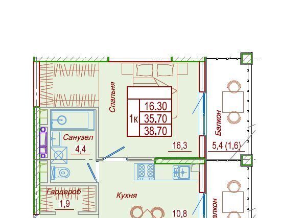 квартира р-н Анапский с Сукко ул Мирная 9к/1 муниципальное образование, Анапа фото 2