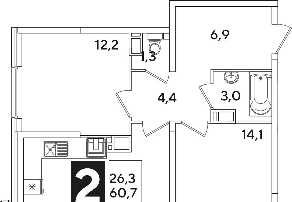 квартира г Краснодар р-н Прикубанский ул им. Ивана Беличенко 90к/1 фото 1