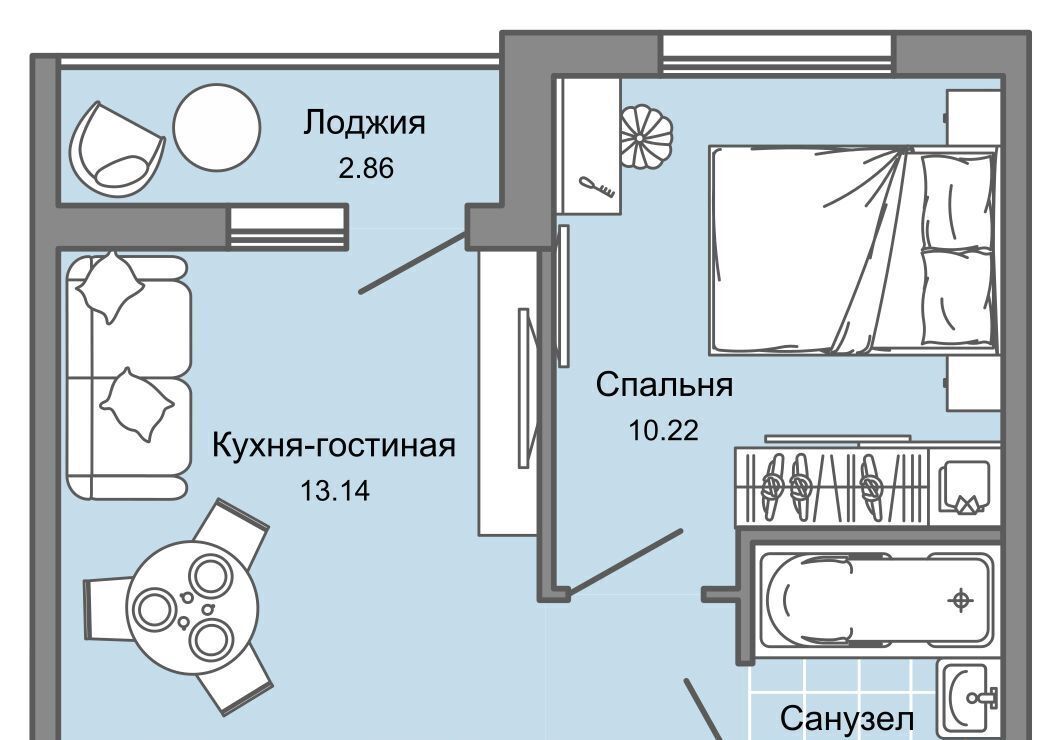 квартира г Ульяновск р-н Заволжский Новый Город ЖК «Светлые кварталы» 2 фото 1