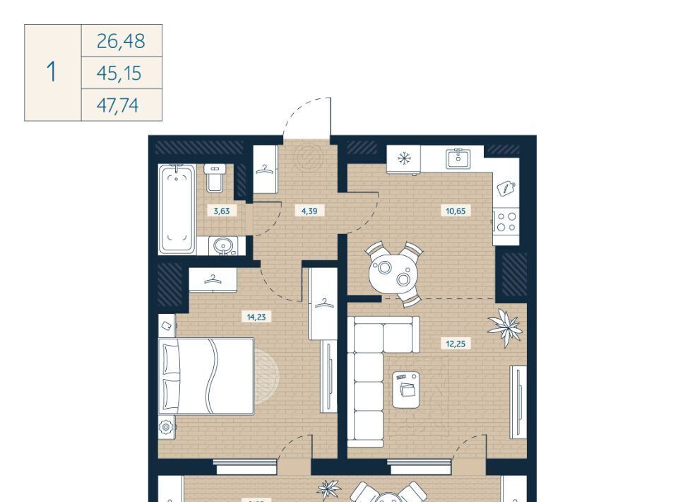 квартира г Санкт-Петербург метро Ломоносовская ул Седова 89к/3 фото 1