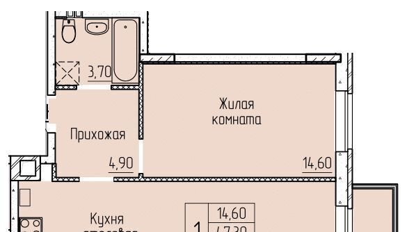 квартира г Батайск ул. Леонова, 12к 2 фото 1