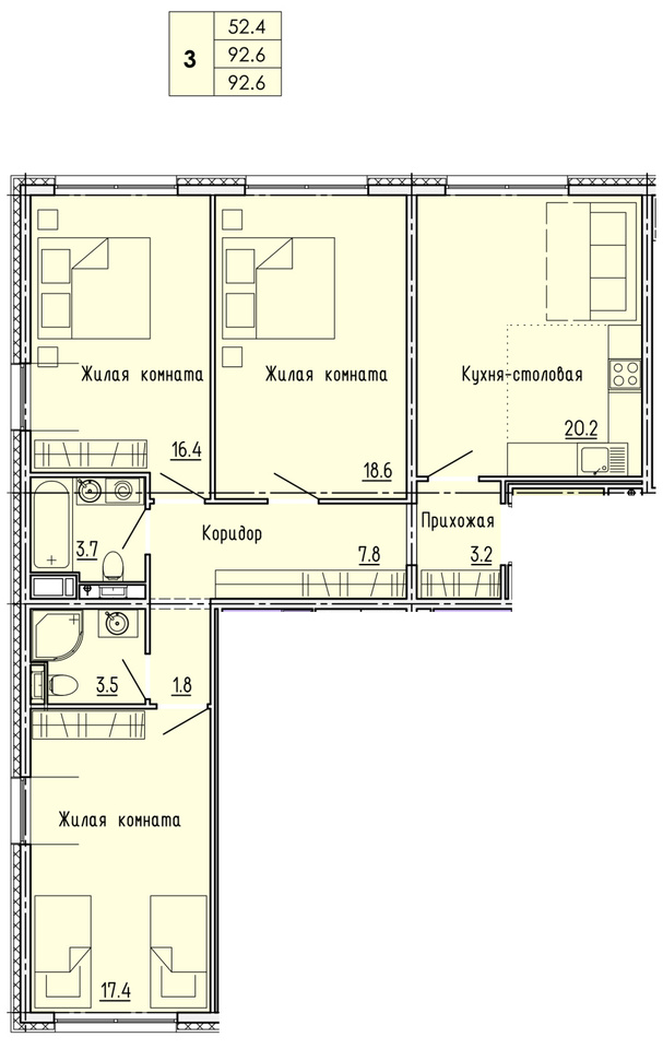 квартира г Пенза ул Ульяновская 91 Пенза, Октябрьский район фото 2