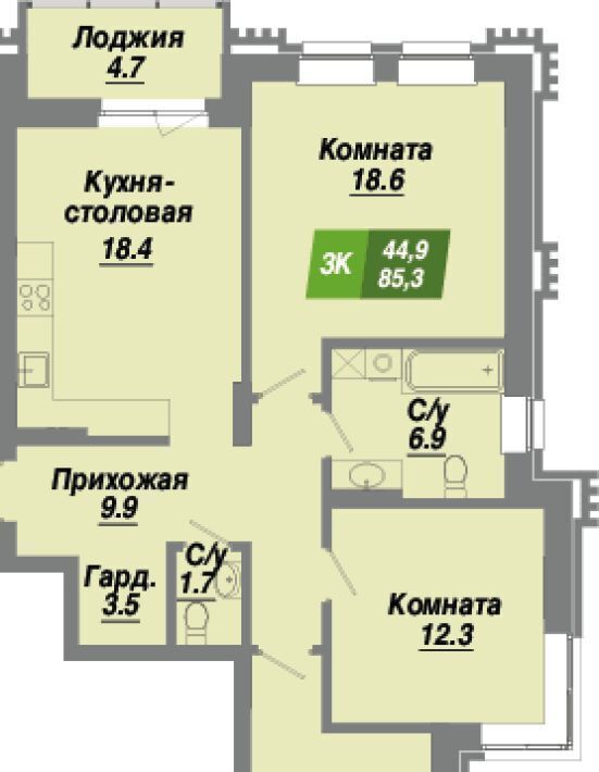 квартира г Новосибирск Заельцовская Калининский квартал жилой комплекс фото 1