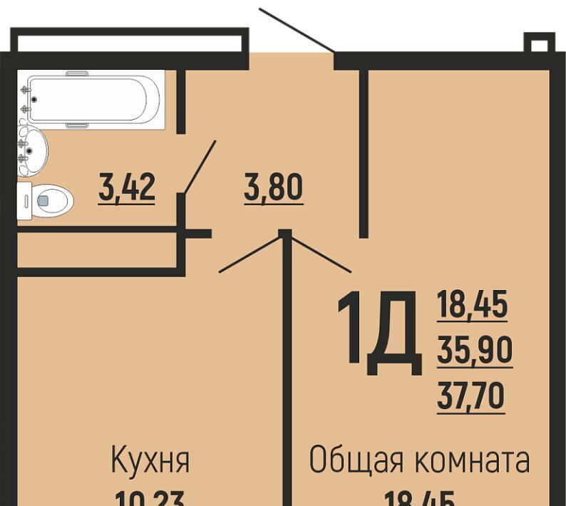 квартира г Краснодар р-н Прикубанский Славянский микрорайон ул Заполярная 39к/8 фото 1