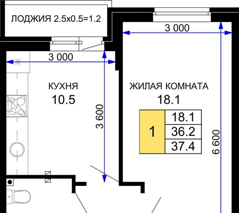 квартира г Краснодар р-н Прикубанский ЖК «Дыхание» фото 1