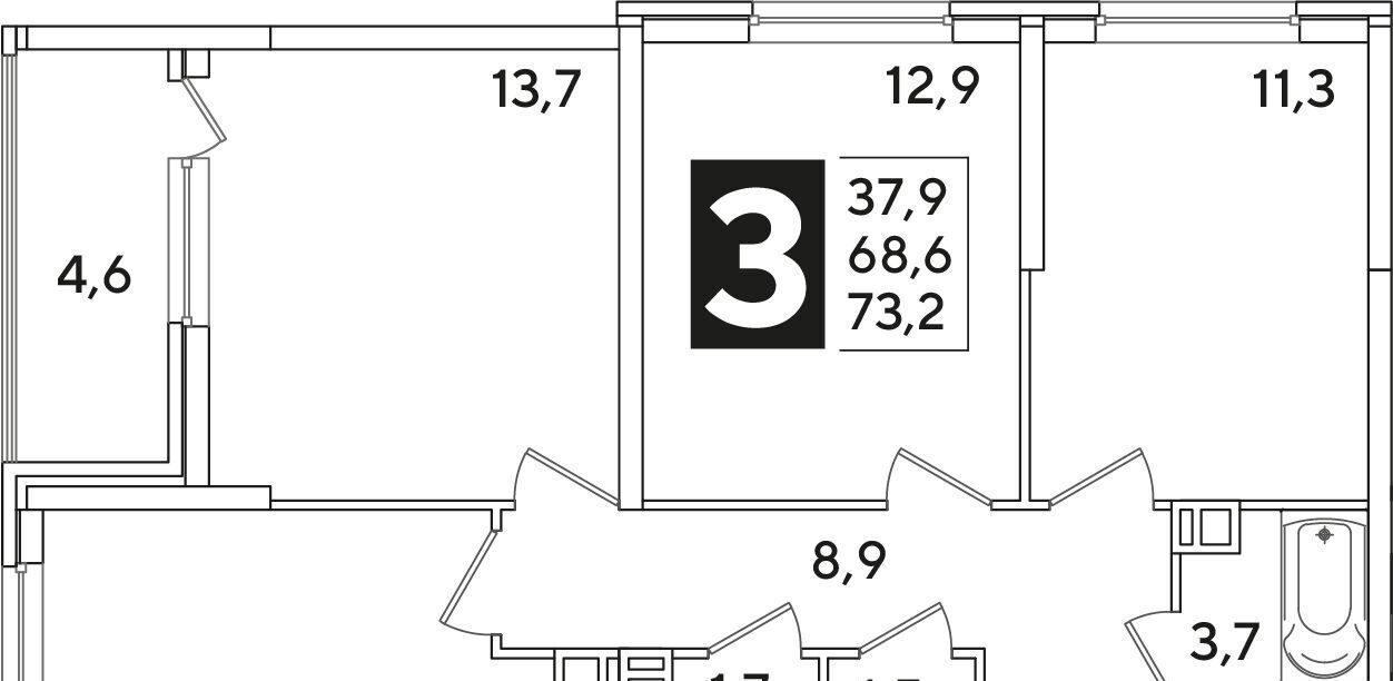 квартира г Краснодар р-н Прикубанский ул им. Ивана Беличенко 92к/2 фото 3