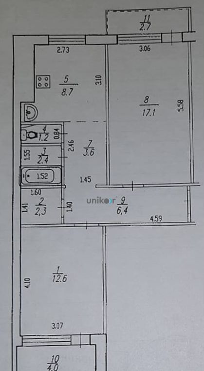 квартира г Уфа р-н Орджоникидзевский ш Уфимское 29/1 фото 26