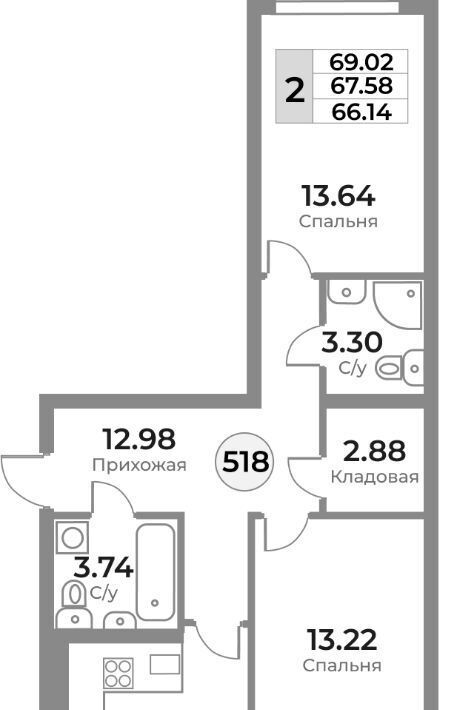 квартира г Калининград р-н Ленинградский ул Пригородная фото 1