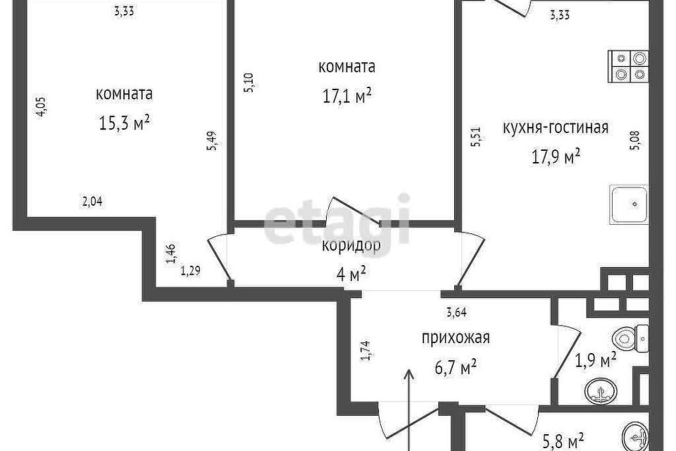 квартира г Екатеринбург ул Заводская 92а Екатеринбург, муниципальное образование фото 7