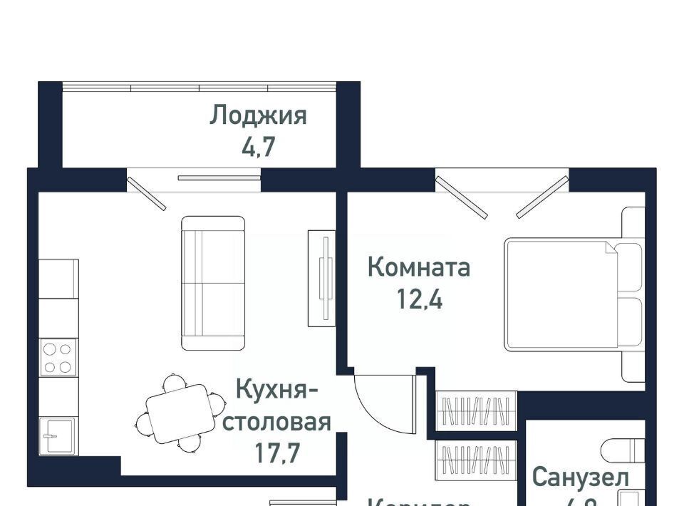 квартира р-н Сосновский п Западный Кременкульское с/пос, ул. Имени Ефрейтора Потехина, 2 фото 1