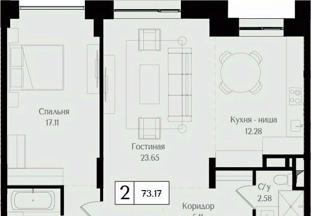 квартира г Москва метро Преображенская площадь ЖК «Преображенская площадь» площадь фото 1