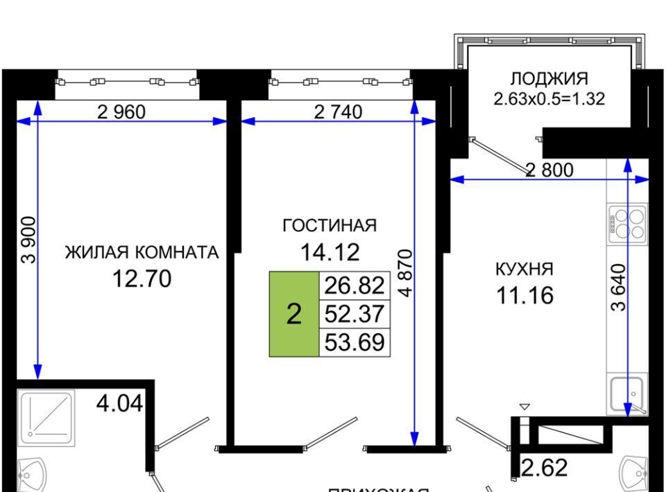 квартира г Ростов-на-Дону р-н Октябрьский пер Нефтекачка ЖК «Октябрь Парк» фото 1