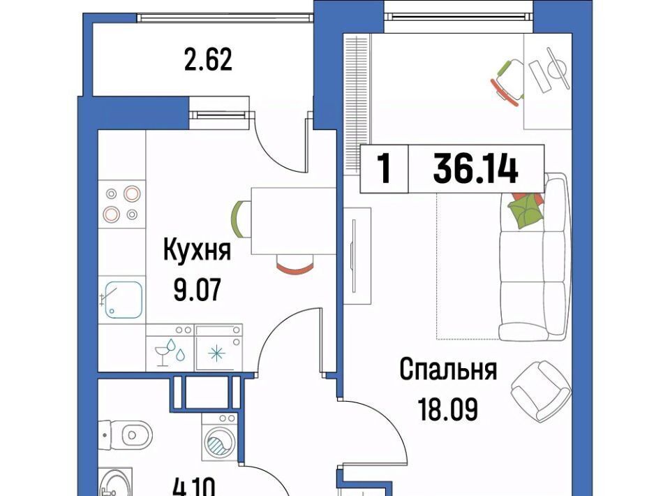 квартира р-н Всеволожский г Мурино ЖК «Урбанист» Девяткино фото 1