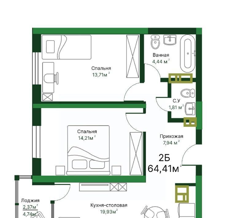 квартира г Тольятти р-н Автозаводский 11А кв-л фото 1