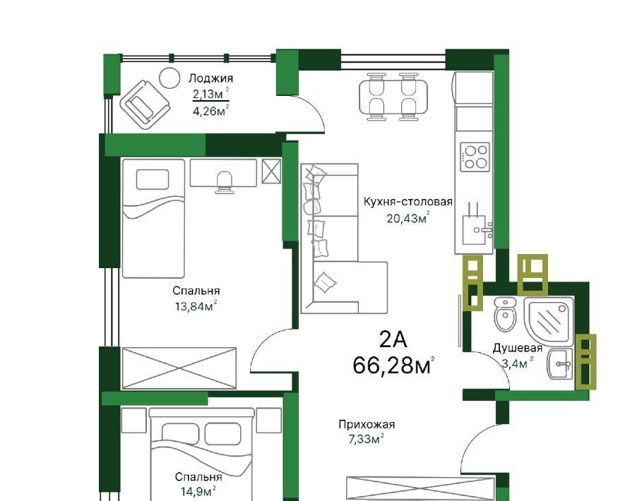 квартира г Тольятти р-н Автозаводский 11А кв-л фото 1