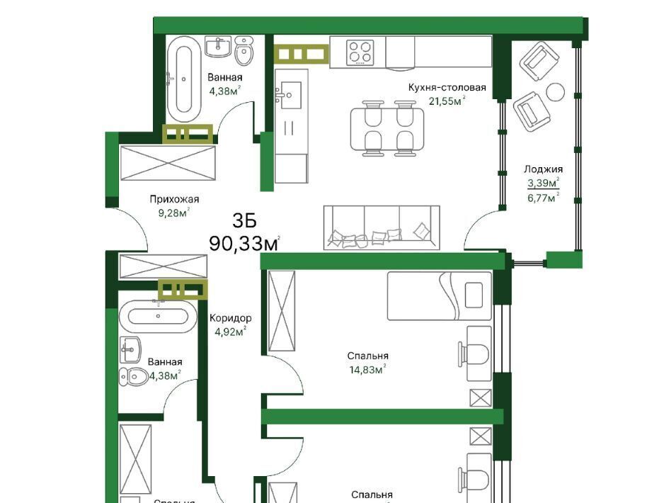 квартира г Тольятти р-н Автозаводский 11А кв-л фото 1