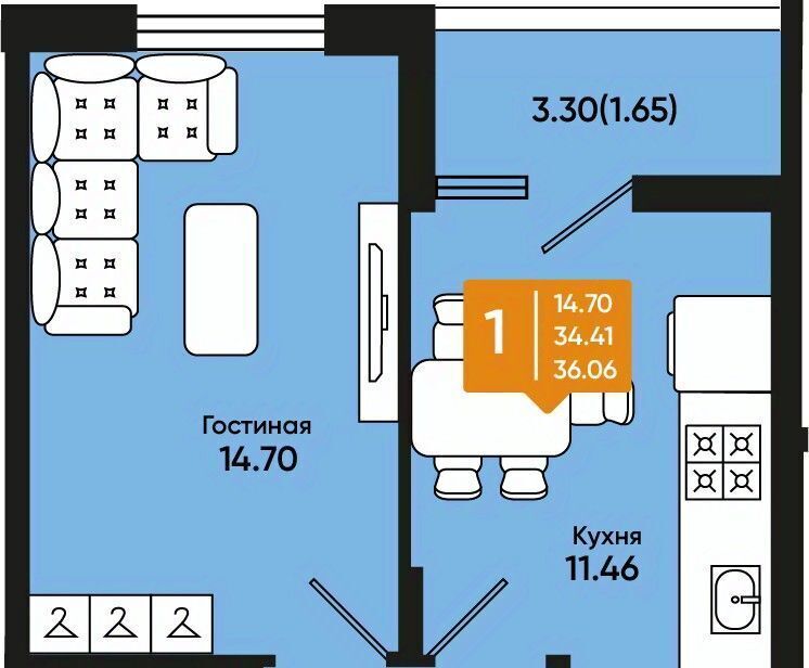 квартира г Батайск ЖК «Комсомольский» фото 1