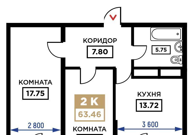 квартира г Краснодар р-н Прикубанский Школьный микрорайон ул Школьная 1 фото 1