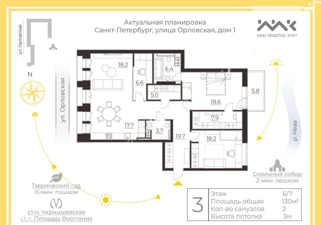 квартира г Санкт-Петербург метро Чернышевская ул Орловская 1 фото 40