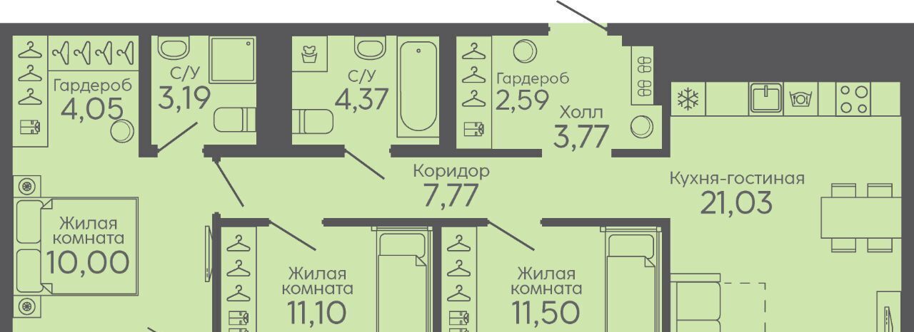 квартира г Екатеринбург микрорайон Новокольцовский Ботаническая фото 1