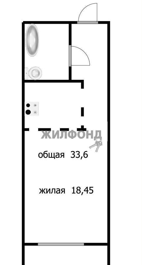 квартира г Новосибирск Золотая Нива ул Есенина 12/2 фото 21