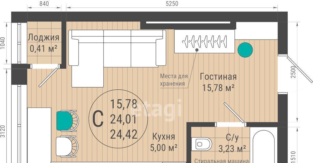 квартира г Уфа р-н Кировский ул Бакалинская 4 фото 3