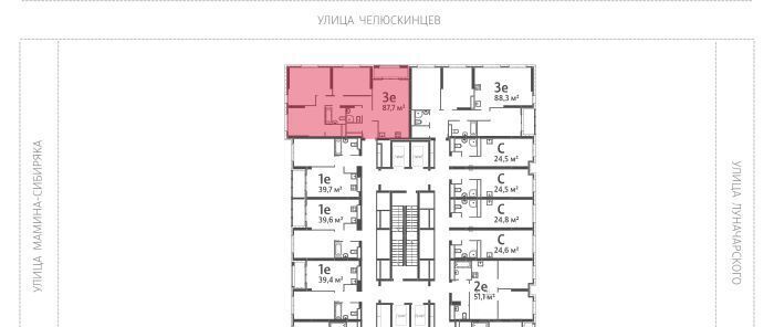 квартира г Екатеринбург Уральская Центральный ЖК «Азина 16» жилрайон фото 2