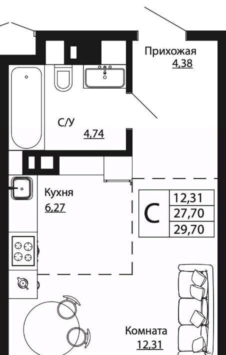 квартира г Ростов-на-Дону р-н Пролетарский ул Текучева фото 1