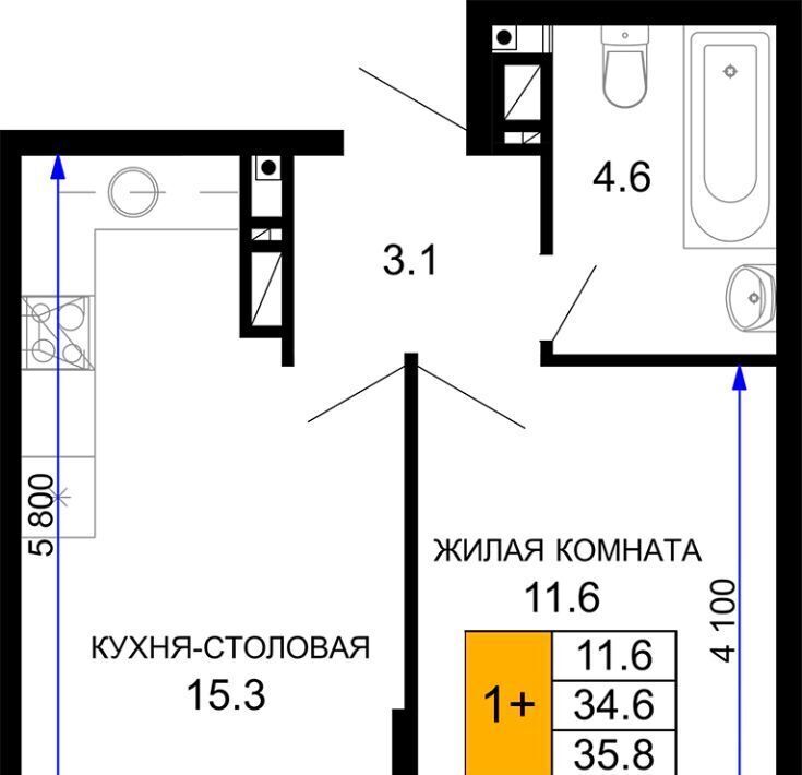 квартира г Краснодар р-н Прикубанский ЖК «Дыхание» фото 1