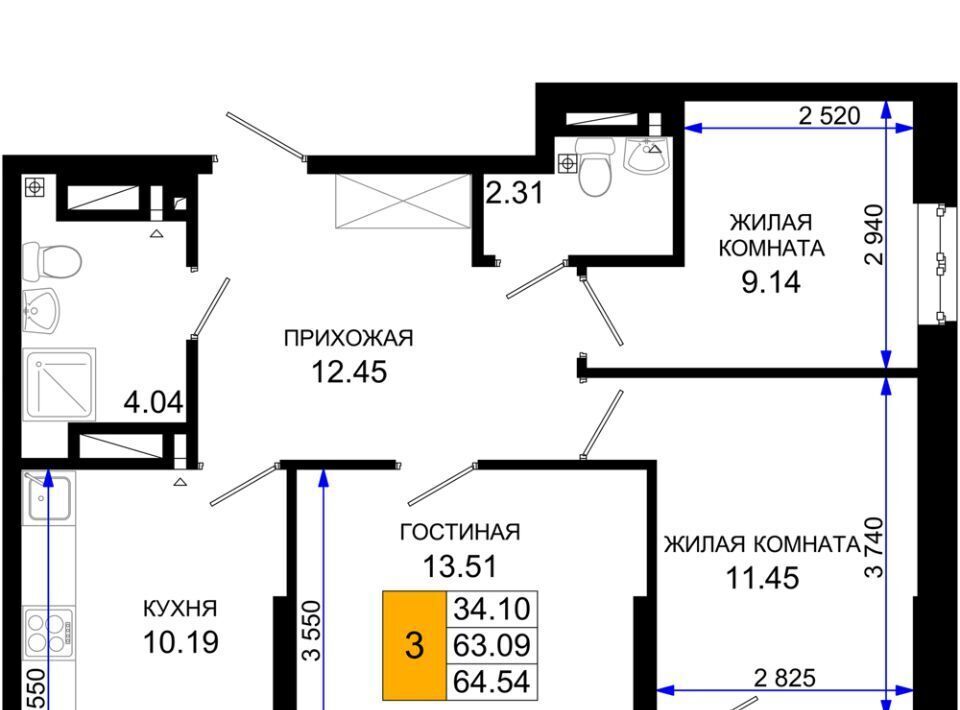 квартира г Ростов-на-Дону р-н Октябрьский пер Нефтекачка ЖК «Октябрь Парк» фото 1