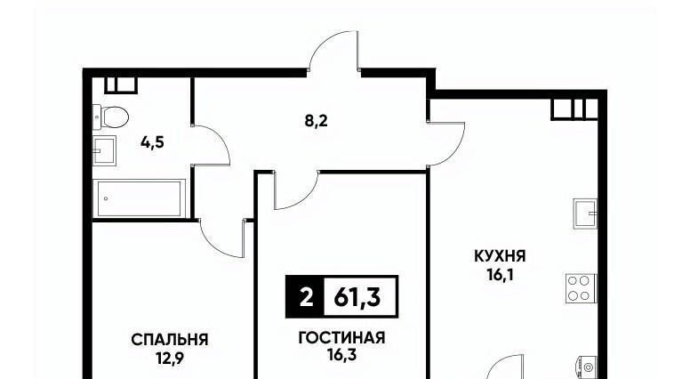 квартира г Ставрополь р-н Промышленный ул Андрея Голуба 12 фото 1