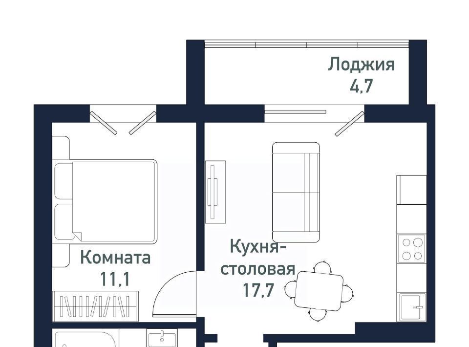 квартира р-н Сосновский п Западный р-н мкр Притяжение Кременкульское с/пос, 7-й кв-л фото 1