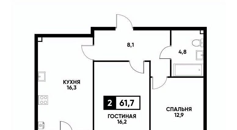 квартира г Ставрополь р-н Промышленный ул Андрея Голуба 14 фото 1